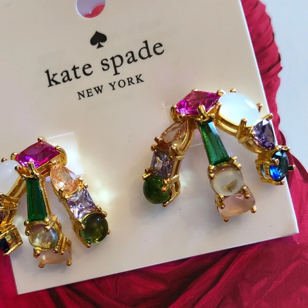 Authentic New on card kate spade New York Multicolor Crystal Arch Earrings
